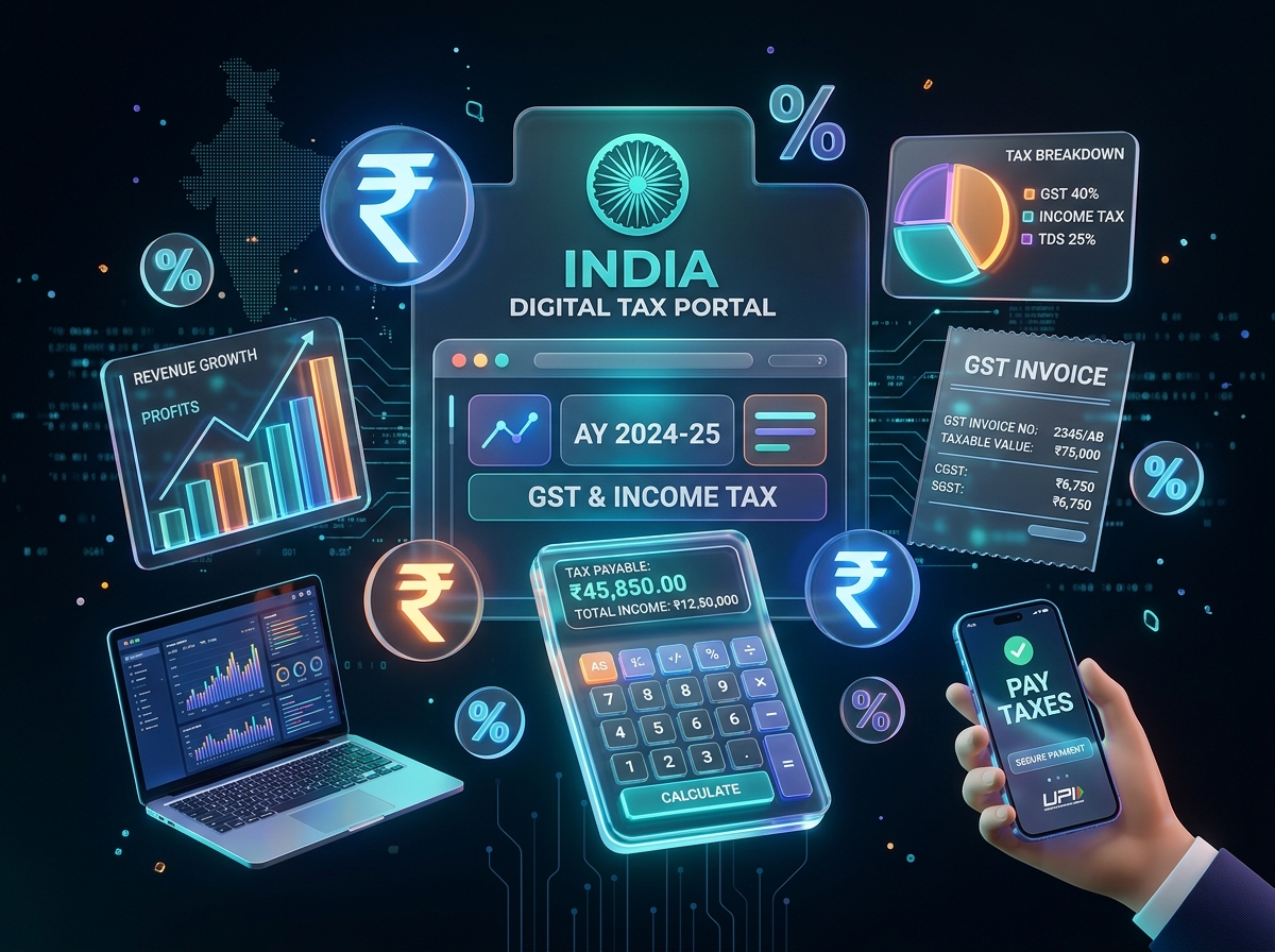 GST Calculator India Digital Tax Illustration